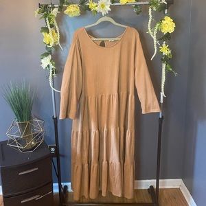 Tan plus size tier dress